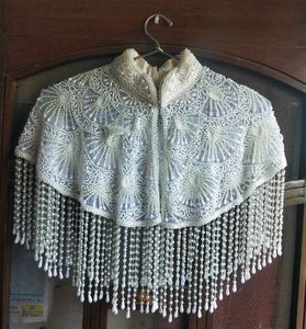 Pearl Beaded Fringe Cape
