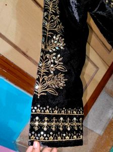 Beautiful 😍 Embroidered Work Black Kurta Set 🤩🥳