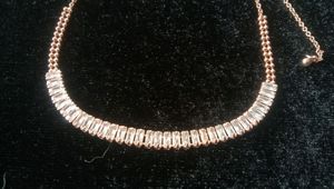 Anti Tarnish Rosegold Tennis Choker Vth Earrings
