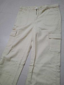 Beige Cargo Jeans