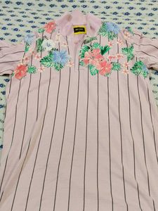 Floral Striped Short Sleeve Shirt
