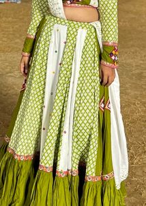 Green and White Chaniya Choli