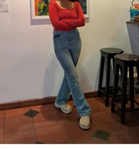 Blue Bootcut Jeans