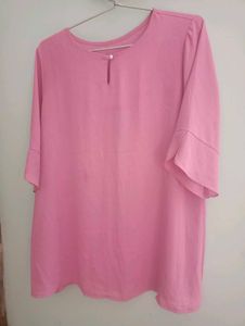 Pink Flared Sleeve Top