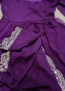 Wine Colour M Size Gown Premium Cotton