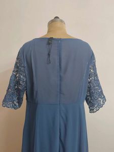 Blue Lace Overlay Dress