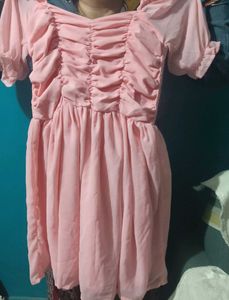 Pink Ruffled Mini Dress