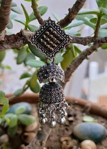 Silver Jhumka Earrings