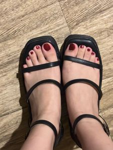 Black Strappy Square Toe Sandals