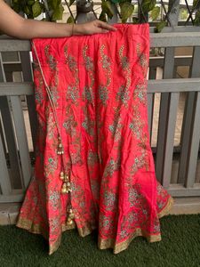 Coral Shade Lehenga Choli For Women