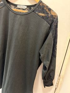 Black Lace Shoulder Top