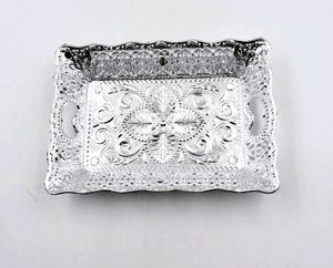 3 Traditional Design Plastic Silver Serving Tray.