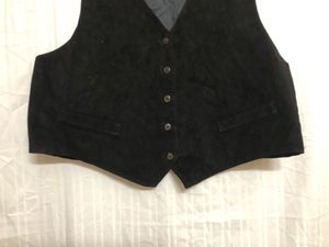 Arizona Black Leather Waistcoat