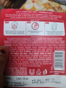 Lakme Strawberry Sheet Mask