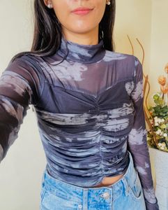 Mesh Long Sleeve Top