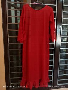 Red Embroidered Salwar Kameez Suit