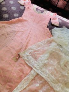 PEACH ROYAL GOWN  DUPATRA