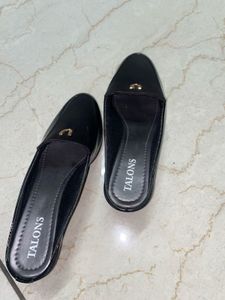 Smart Black Wedges- loafer Style