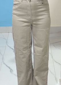 Wide Leg Beige Pants Size - 24