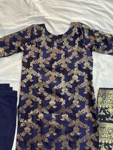Royal Blue Banarasi Suit Set