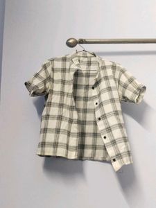 Plaid Top &amp; Shirt Set