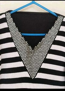 Striped V-Neck Sweater
