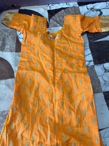 Orange Embroidered Kurta