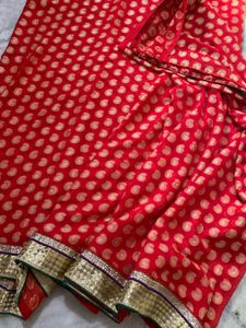 Karvachauth Special Red Embroidered Saare