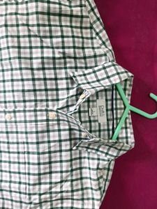 Green Checks Formal FullSleeves Shirt-InGoodCondit