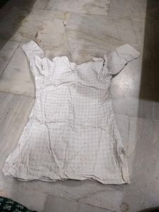 White Cotton Tunic with Tassels