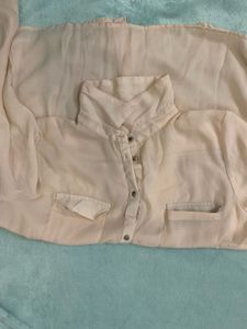 Elegant Sheer Button-Down Top