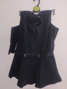 Cute Black Cold Shoulder Dress - Size S