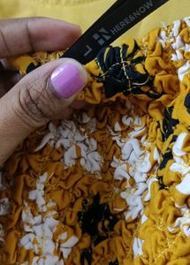 Beautiful Yellow Printed Long Dress..size -L