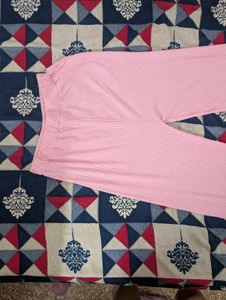 Pink Ribbed Lounge Set