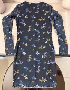 Butterfly Print Bodycon Mini Dress