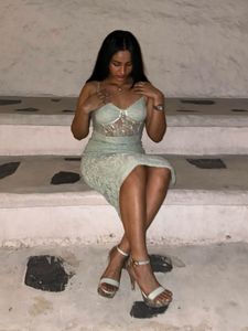 Mint Green Lace Corset Midi Dress