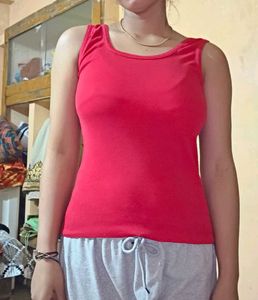 Red Sleeveless Tank Top