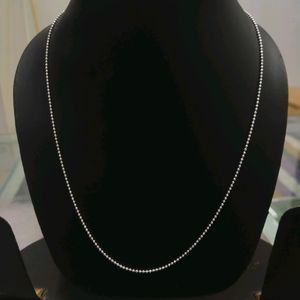 Pure 925 Hallmark Silver Ball Chain For Unisex