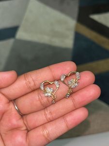 Set Of Heart Shaped Dollar &amp; Earrings