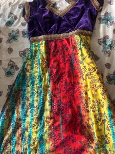 Colorful Tie-Dye Velvet Dress