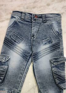 Grey Blue Jeans For Baby Girl 6 - 9 Month