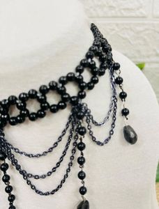 Restocked Black Unique Design BeadedNeckpiece
