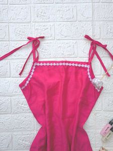 Rose Pink Strapped Kurti 🌸