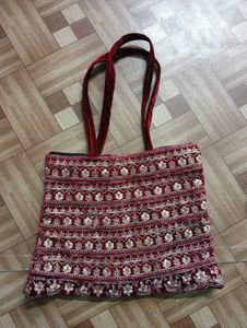 Red Hand Purse Bag