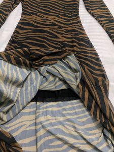 Striped Black+ Brown Bodycon