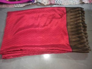 Elegant Red & Brown Saree