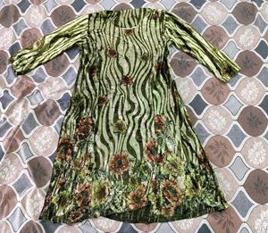 Vintage Floral Print Midi Dress