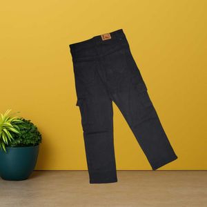 women Black Cargo jeans size 28 (O-72)