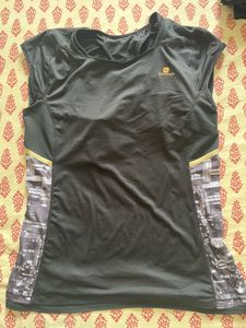 Domyos dry-fit t-shirt with sports bra attached