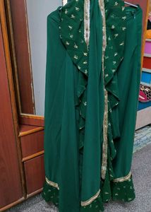 Readymade Green Saree Without Blouse